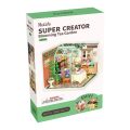 RoboTime 3D wooden puzzle Miniature house Sitting with tea in a blooming garden