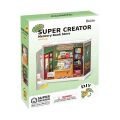 RoboTime 3D wooden puzzle Miniature house mini Bookstore