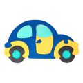 Fauna Solid wood insertion puzzle car blue beetle