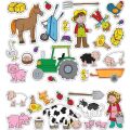 Fiesta Crafts Reusable stickers with Farm scene