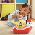 Green Toys Rescue boat with helicopter