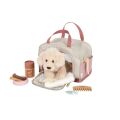 small foot Plush Dog with Care Set Pink