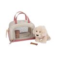 small foot Plush Dog with Care Set Pink