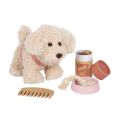 small foot Plush Dog with Care Set Pink