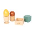 small foot Montessori Sorting Game with Balls, a Cube and an Egg
