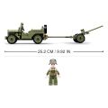 Sluban Army WW2 M38-B0853 Allied jeep and anti-aircraft gun