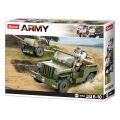 Sluban Army WW2 M38-B0853 Allied jeep and anti-aircraft gun