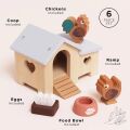 Le Toy Van Wooden Chicken Coop with Rooster and Hen