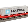Piko Container wagon T3000e with 1 PNO trailer and 1 40' Maersk container - 24619