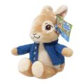Rainbow Plush Rabbit Peter in blue jacket sitting