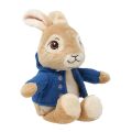 Rainbow Plush Rabbit Peter in blue jacket sitting