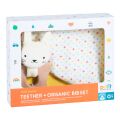 Petit Collage Rabbit Teether and Bib Set