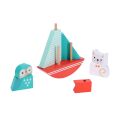 Petit Collage Wooden folding tower Owl and cat