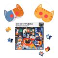 Petit Collage Puzzle cats 100 pieces with 3D glasses