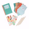 Petit Collage Creative briefcase green Letter set with animals