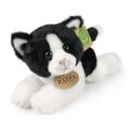 Rappa Plush cat white-black lying 16 cm ECO-FRIENDLY