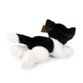 Rappa Plush cat white-black lying 16 cm ECO-FRIENDLY