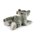 Rappa Plush cat grey lying 30 cm ECO-FRIENDLY