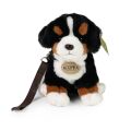 Rappa Plush Bernese Mountain Dog sitting with leash and sound 20 cm ECO-FRIENDLY