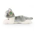 Rappa Plush cat lying grey 20 cm ECO-FRIENDLY