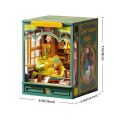 RoboTime 3D Wooden Book Nook Miniature House Bookend Quiet Study Corner