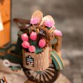 RoboTime 3D wooden puzzle Flower cart