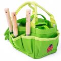 Bigjigs Toys Garden tool set in canvas bag green