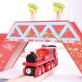 Bigjigs Rail Red locomotive with tender + 3 tracks