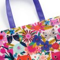 Mudpuppy Reusable Shopping Bag Cats in Flowers