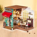RoboTime 3D wooden jigsaw puzzle Miniature house Cafe