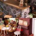 RoboTime 3D wooden jigsaw puzzle Miniature house Cafe