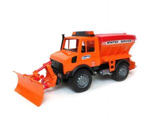 Bruder Mercedes Benz UNIMOG Spreader with plough