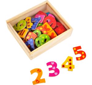 small foot Wooden coloured magnetic numerals 40 pcs