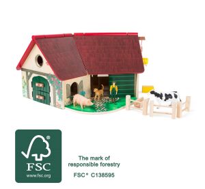 small foot Wooden farm with animals
