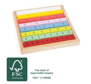 small foot Educational table coloured fractions