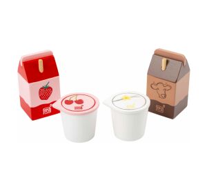 small foot Fresh dairy products set