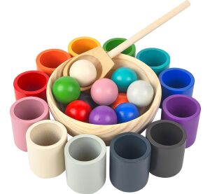 2Kids Toys Rainbow balls and cups 12 colours