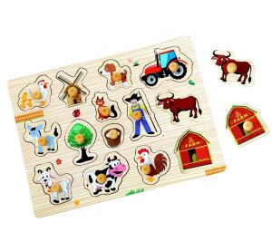 2Kids Toys Wooden Puzzle Farm 14 pieces