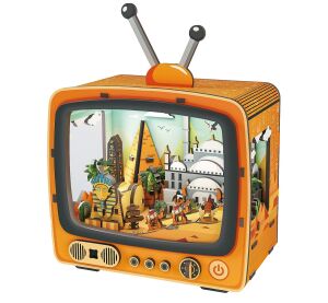 2Kids Toys 3D Wooden Puzzle Retro TV Pyramids