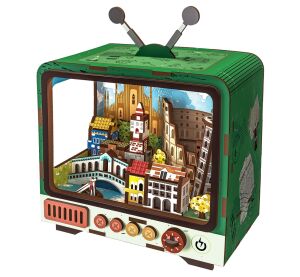 2Kids Toys 3D Wooden Puzzle Retro TV Venice