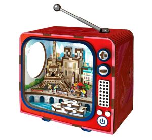 2Kids Toys 3D Wooden Puzzle Retro TV Paris