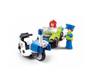 Sluban Metropolis M38-B1217D Masked bandit in a car and a policeman on a motorcycle