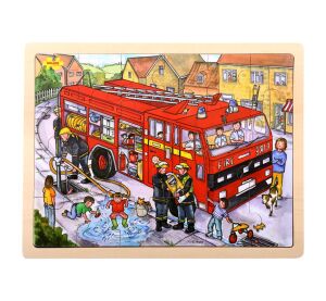 Bigjigs Toys Wooden puzzle firefighters 24 pieces