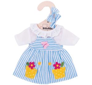 Bigjigs Toys Blue striped dress for doll 28 cm