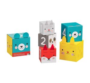 Petit Collage Tower of 1-2-3 cubes animals