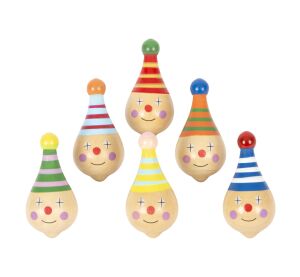 small foot Wooden Spinning Top Clown 1 pc