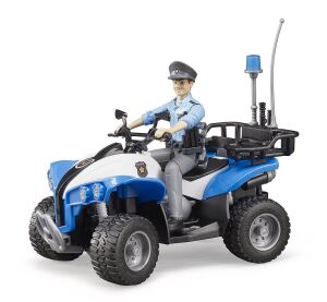 Bruder BWORLD blue police quad bike with figure