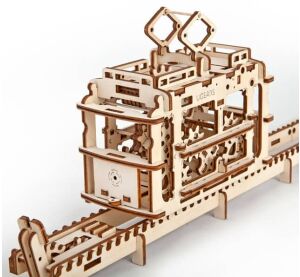 Ugears 3D Wooden Mechanical Puzzle Cable Car with Track