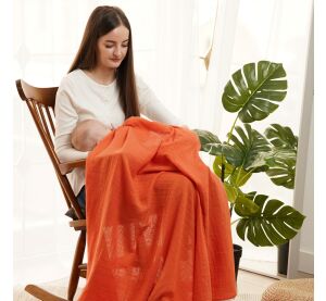 Tommy Lise Cotton Muslin Diaper Glazed Carrot 120x120 cm
