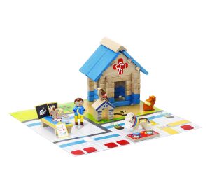 Jeujura 60 pieces wooden kit Veterinary clinic